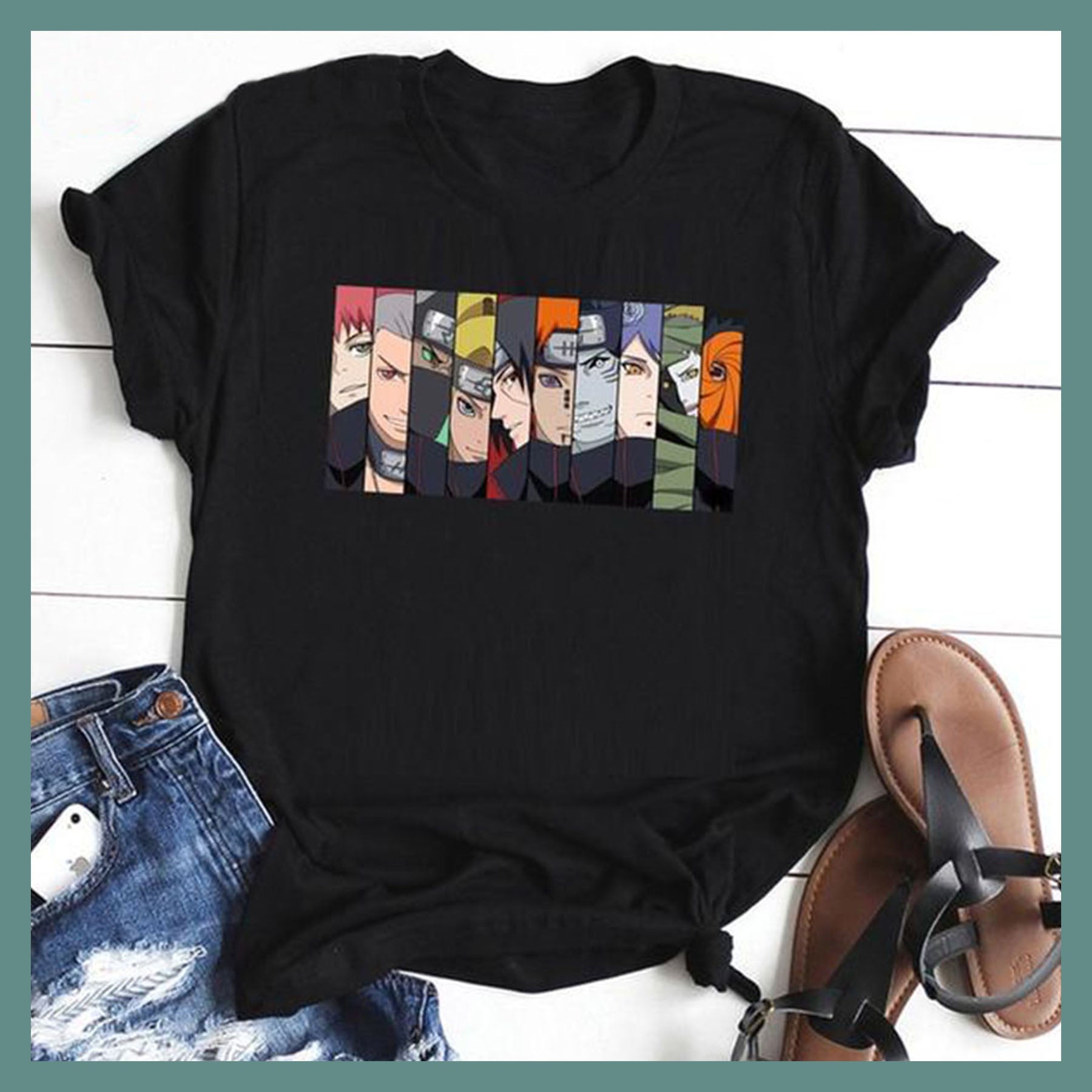 Men Hip Hop Naruto T Shirt Fashion Uzumaki Sasuke Uchiha Men T