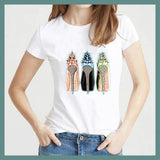 FINESSE GEAR WATERCOLOR HIGH HEELS SHOES PRINT VOGUE T-SHIRT'S